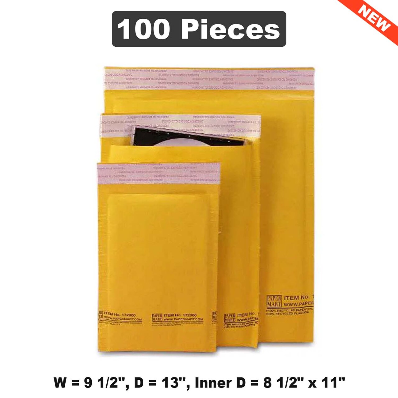 Spacious Shipping & Packing Boxes W 9 1/2", D 13", Inner Dimensions: 8 1/2" x 11"